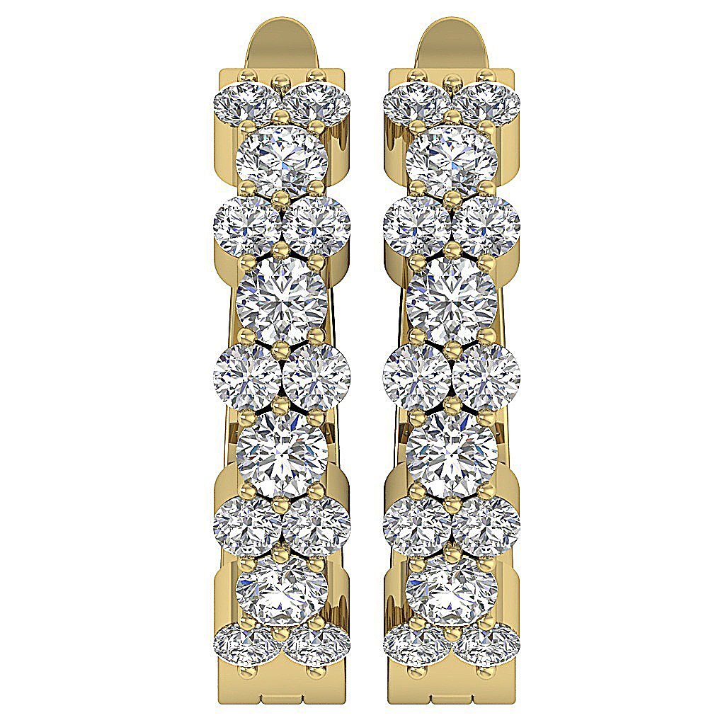 14k Yellow Gold Natural Diamond Engagement Earring