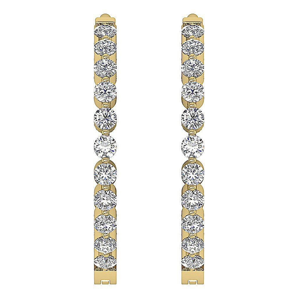 14k Yellow Gold Natural Cut Diamond Earring