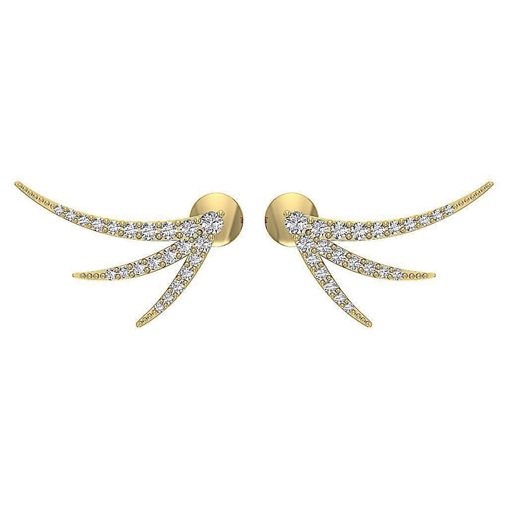Round Diamond Fashion Anniversary Earrings SI1/I1 G 0.60 Ct 18k/14k White Gold Prong Set