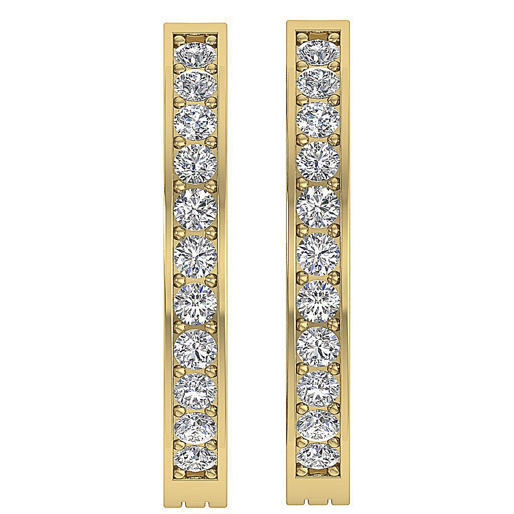 14k Yellow Gold Natural Diamond Anniversary Earring