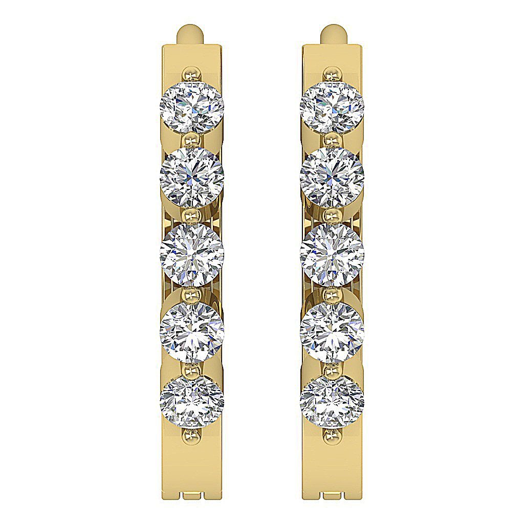 14k Yellow Gold Genuine Diamond Earring
