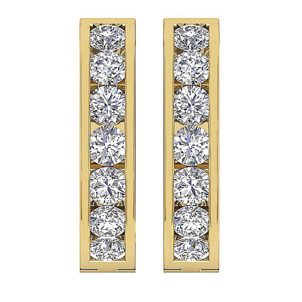 14k Yellow Gold Natural Diamond Engagement Earring