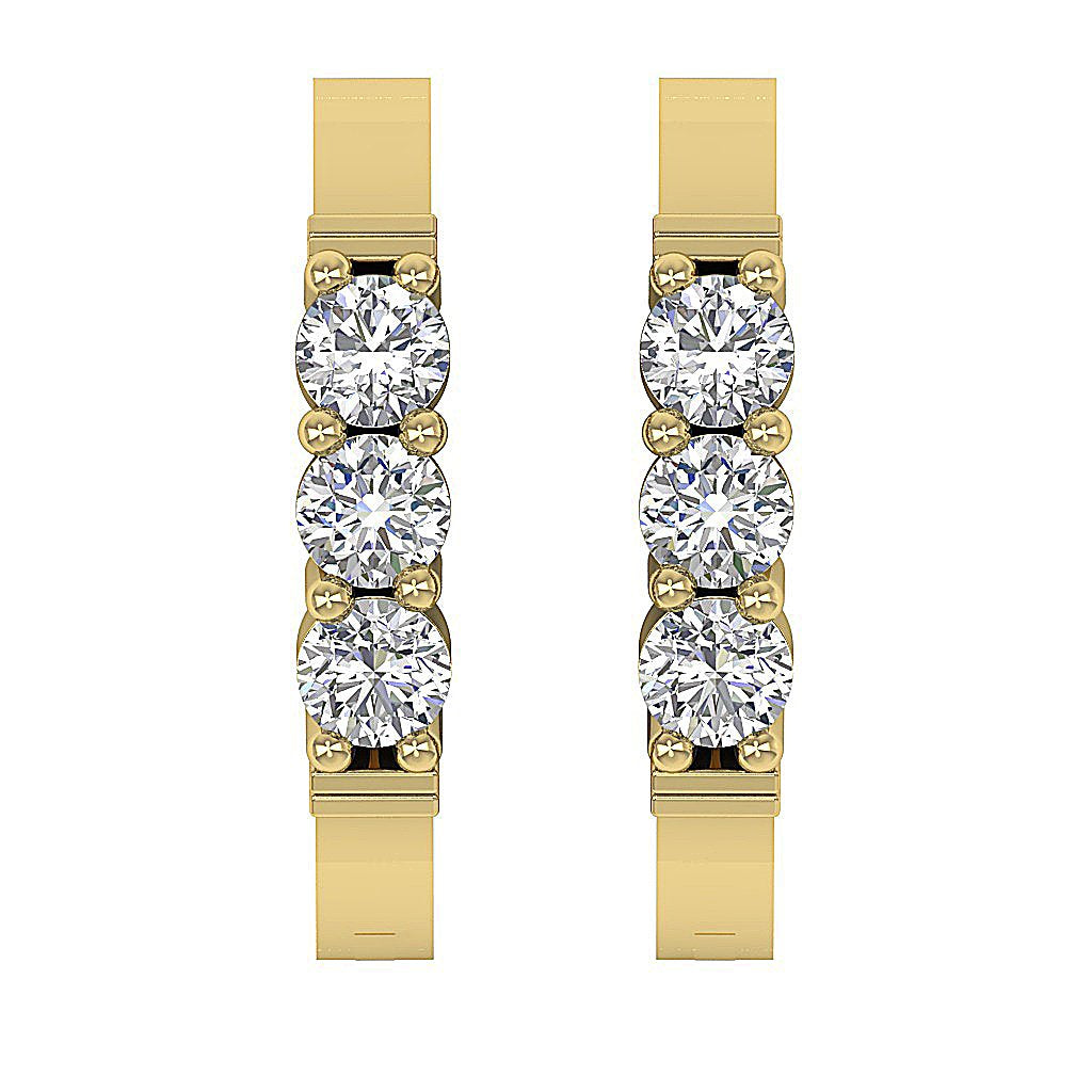 14kYellowGoldGenuineCutDiamondEarring