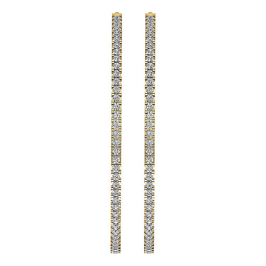 Pave Set Inside Outside Hoop Anniversary Earrings Round Diamond VVS1/VS1/SI1/I1 1.50 Ct 18k/14k White Yellow Rose Gold