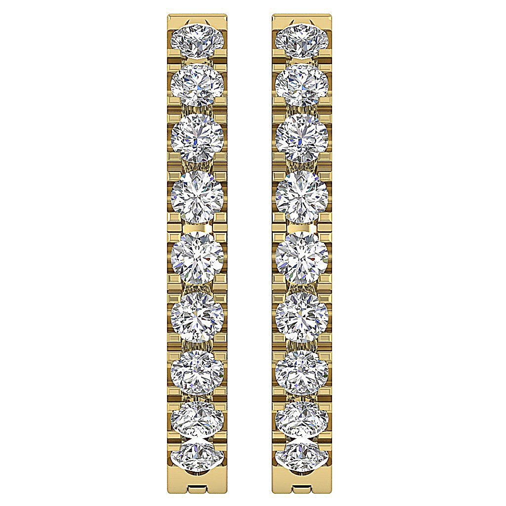 14k Yellow Gold Natural Diamond Engagement Earring