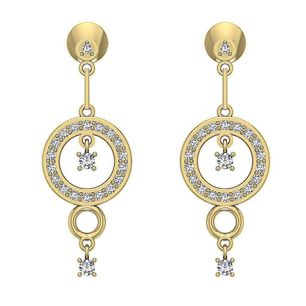 14kYellowGoldGenuineDiamondEarring