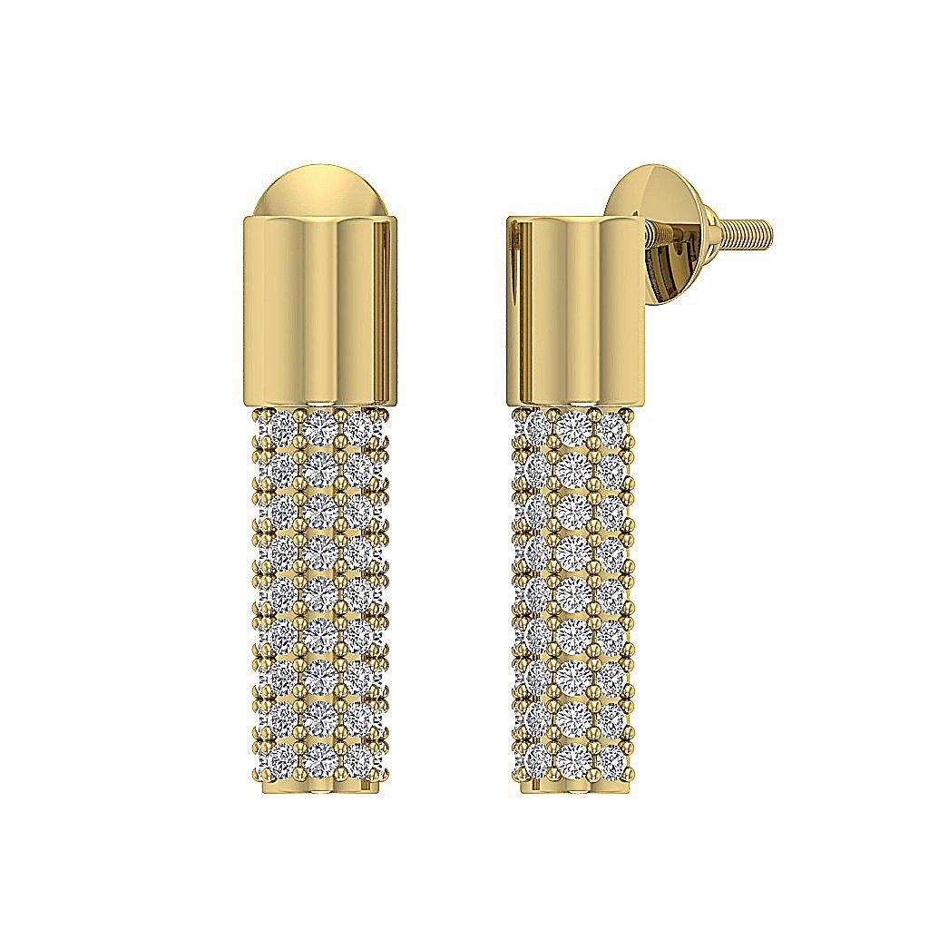 Fashion Anniversary Earrings Round Diamond VVS1/VS1/SI1/I1 G 0.40 Ct 18k/14k Solid Gold Prong Set