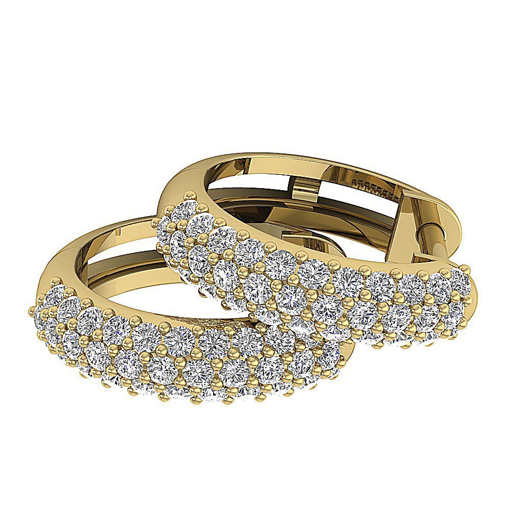 14kGoldNaturalDiamondPaveSetEarring