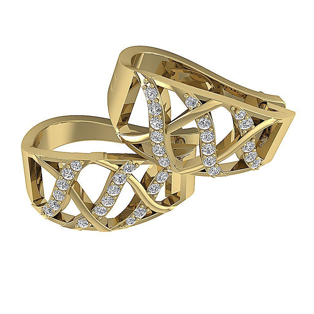 14kGoldNaturalDiamondPaveSetEarring