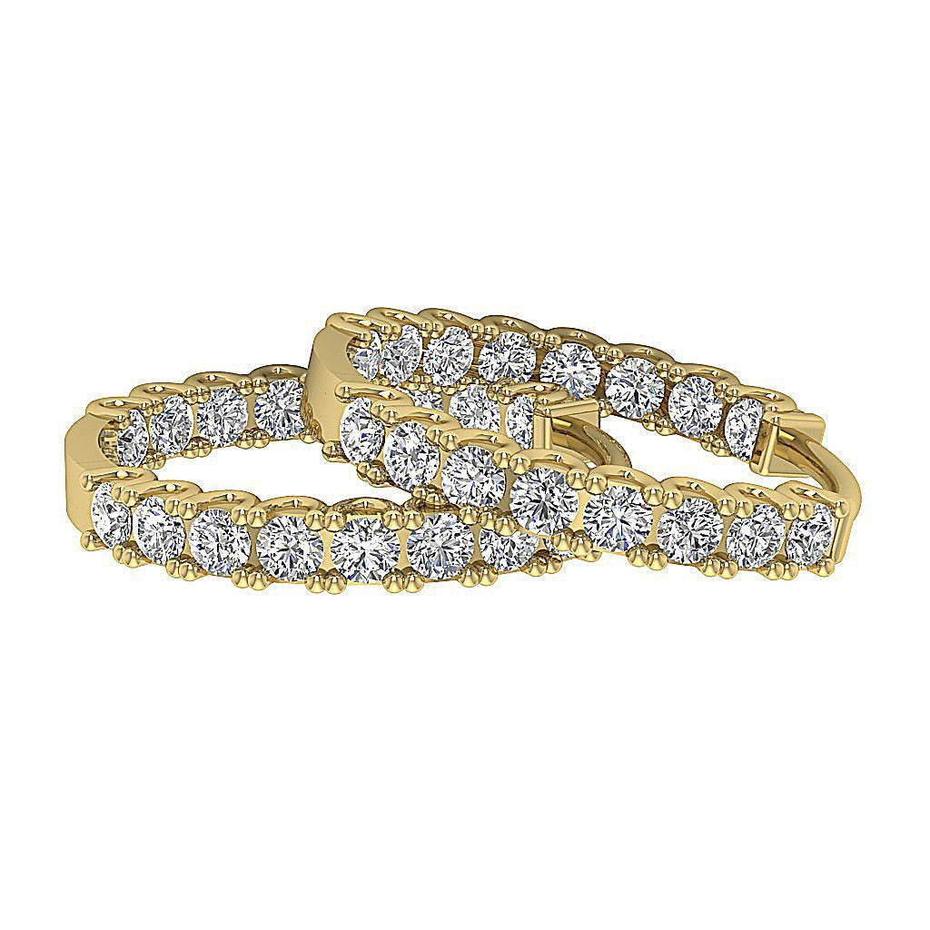 14kGoldNaturalDiamondProngSetEarring