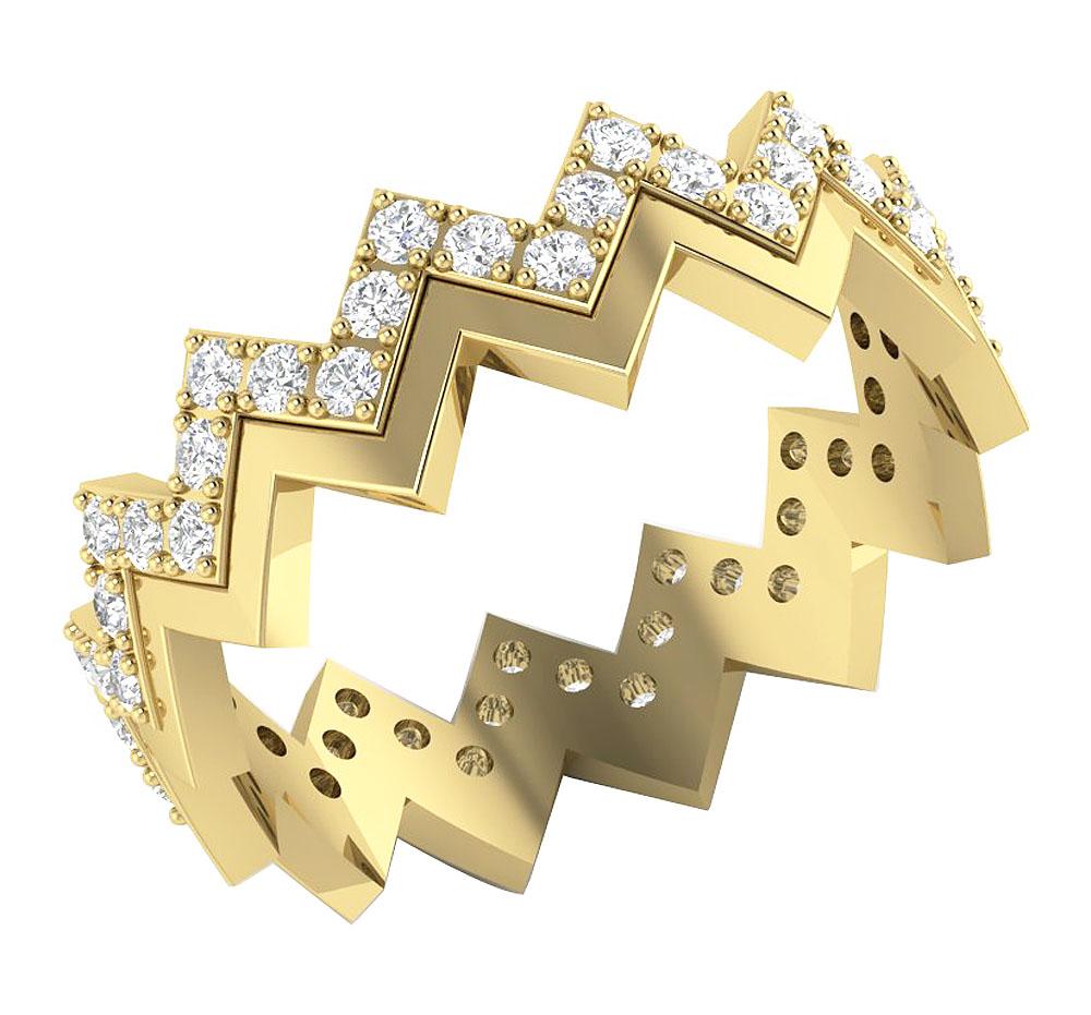 14k Solid Gold Designer Eternity Engagement Ring SI1 G 1.00ct Natural Diamond Prong Set