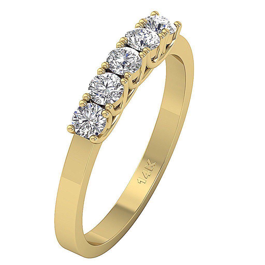 14kYellowGoldGenuineDiamondRing