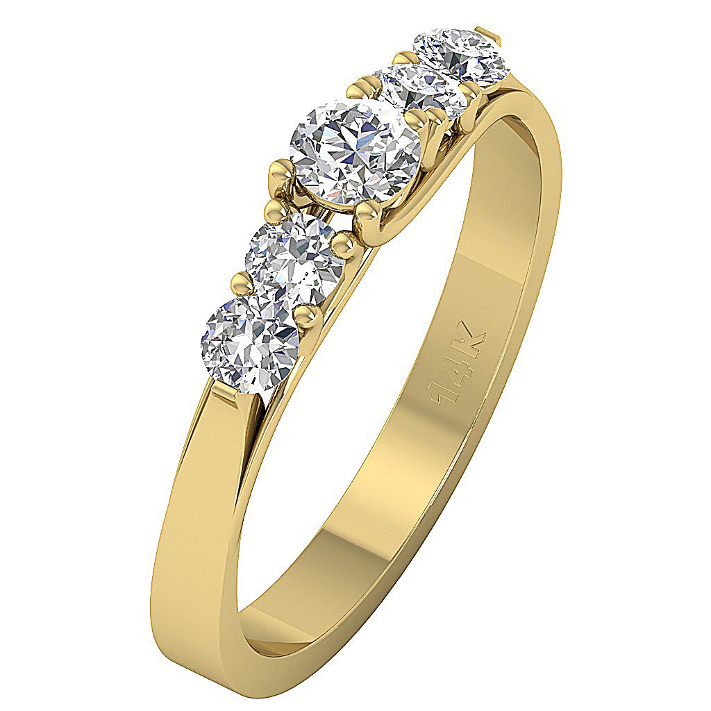 14kYellowGoldGenuineDiamondRing