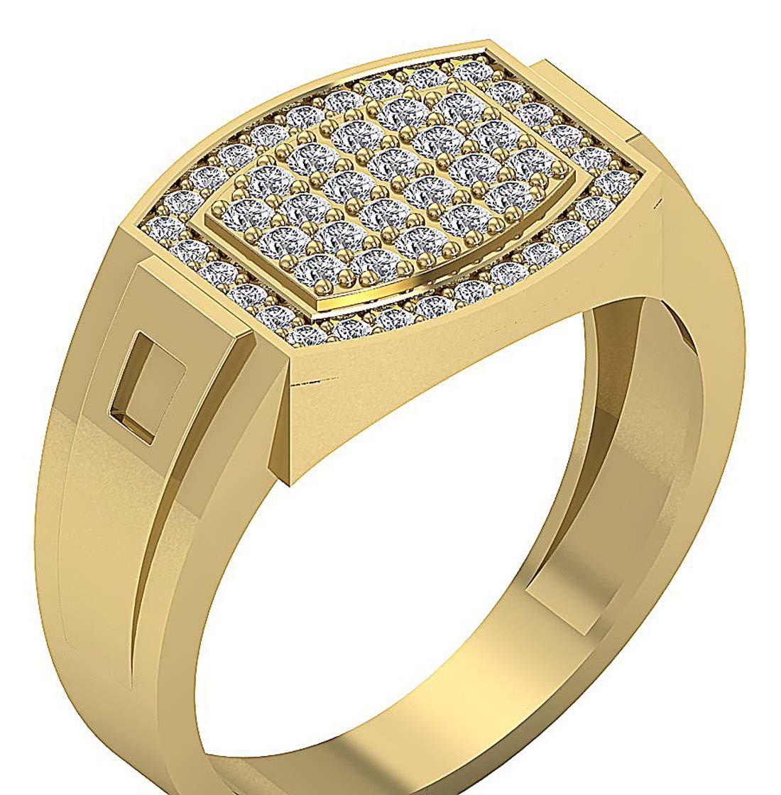 Mens Anniversary Ring 14k Solid Gold SI1/I1 G 0.80Ct Round Diamond Prong Set Width 12.60MM
