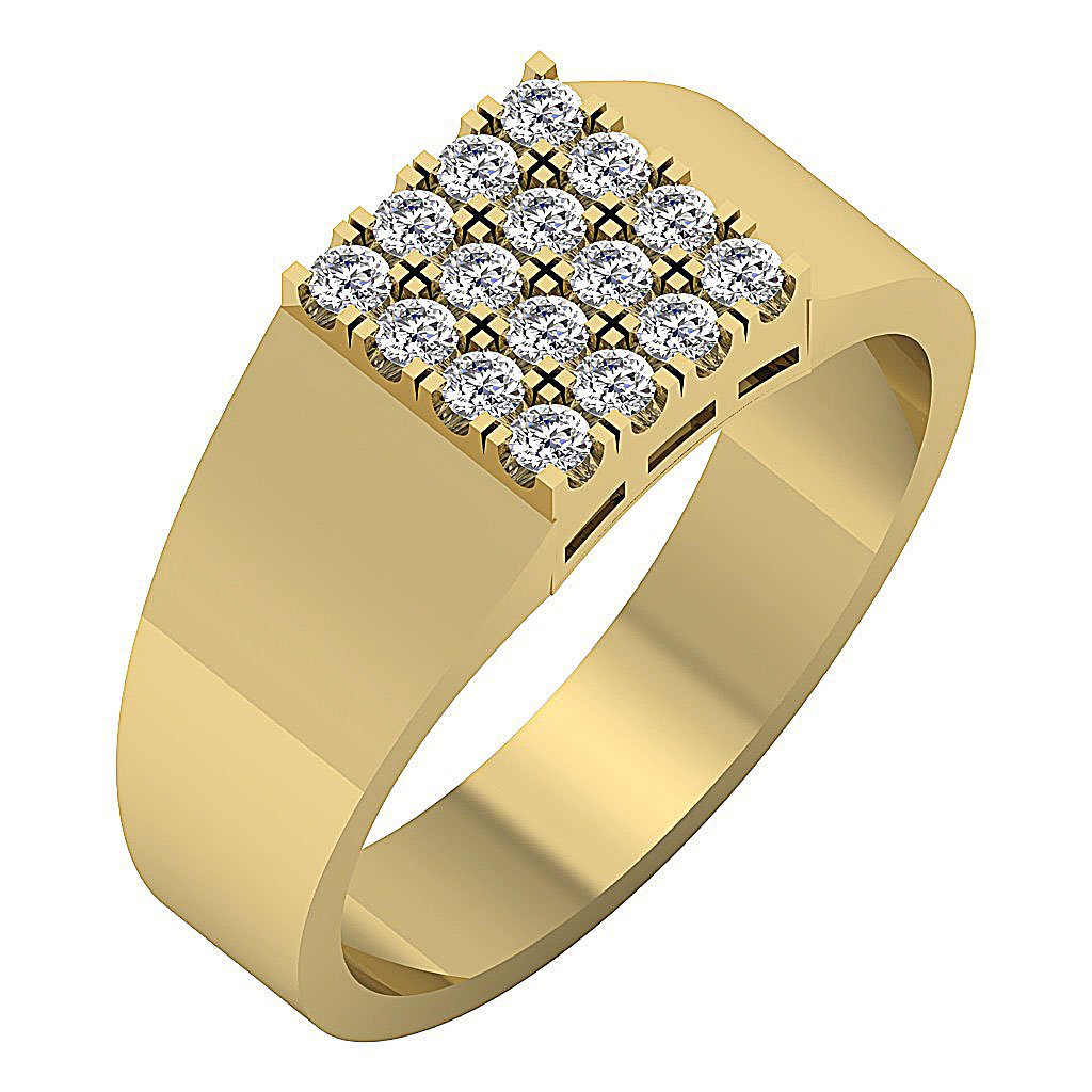 Mens Wedding Ring 14k Solid Gold SI1/I1 G 0.60Ct Natural Diamond Prong Set Width 9.00MM