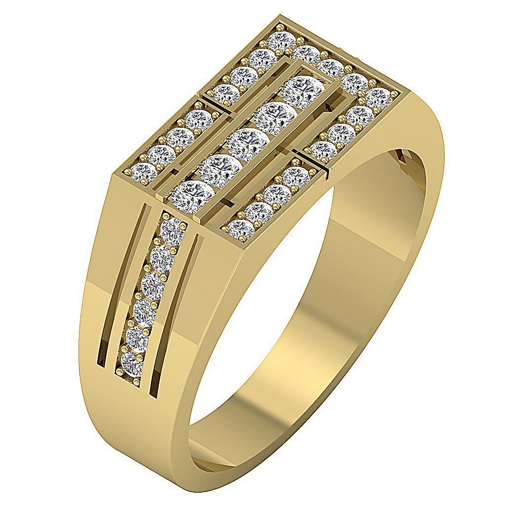 Mens Wedding Ring SI1/I1 G 0.80Ct 14k Solid Gold Natural Diamonds Channel Set Width 8.00MM