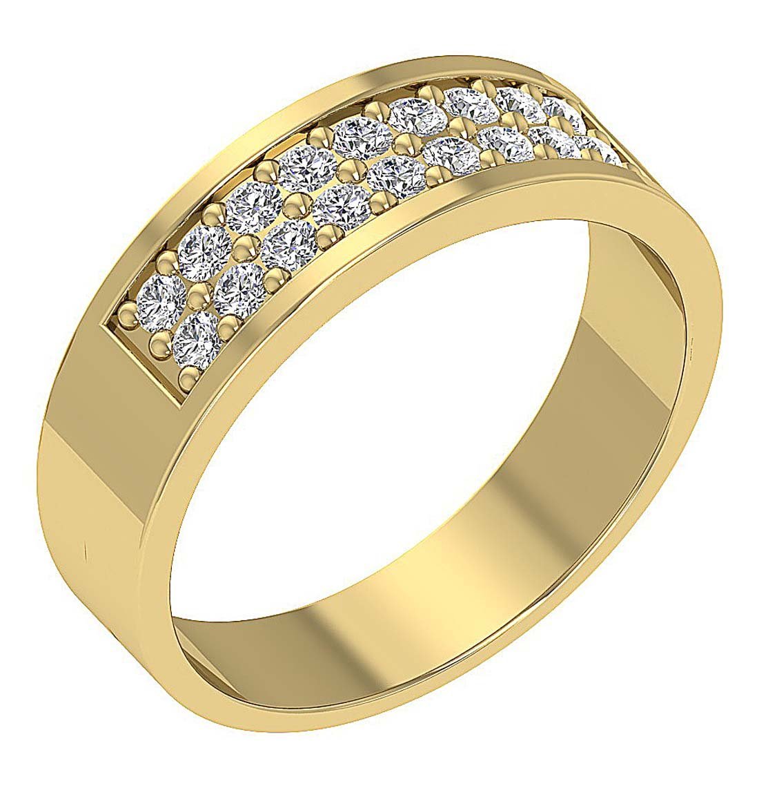 SI1/I1 G 0.75Ct 14k Solid Gold Natural Diamond Mens Engagement Ring Prong Set Width 7.20MM