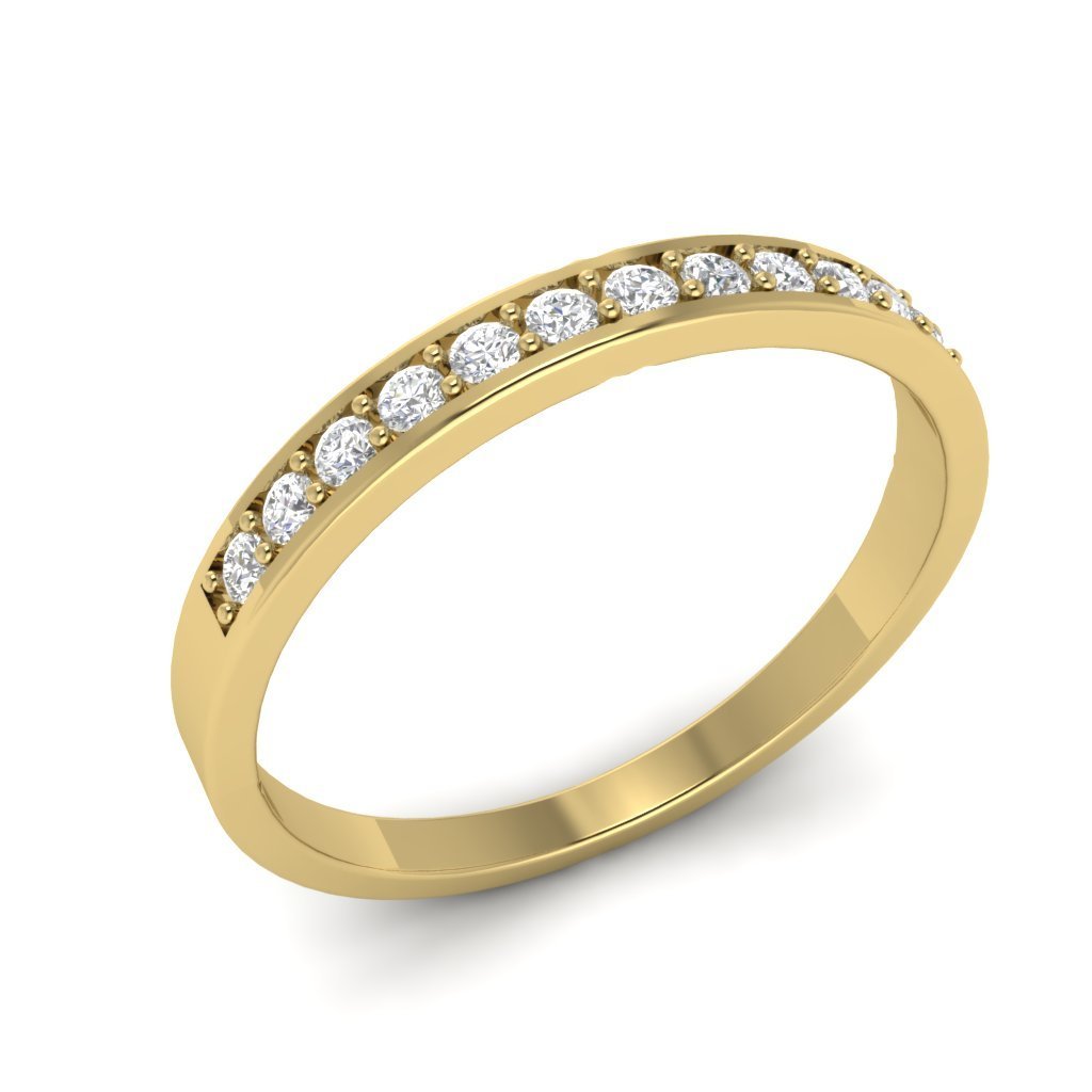14k White Yellow Rose Gold Petite Engagement Ring I1 G 0.25 Ct Round Diamond Prong Set 2.45MM