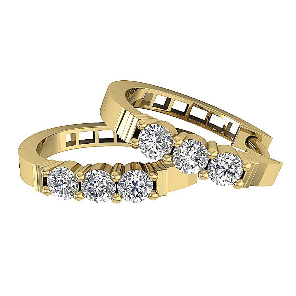 14kGoldNaturalDiamondSmallHoopsEarring