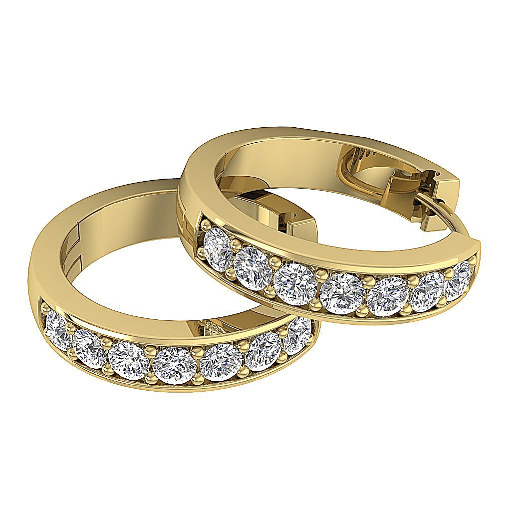14kGoldNaturalDiamondSmallHoopsEarring