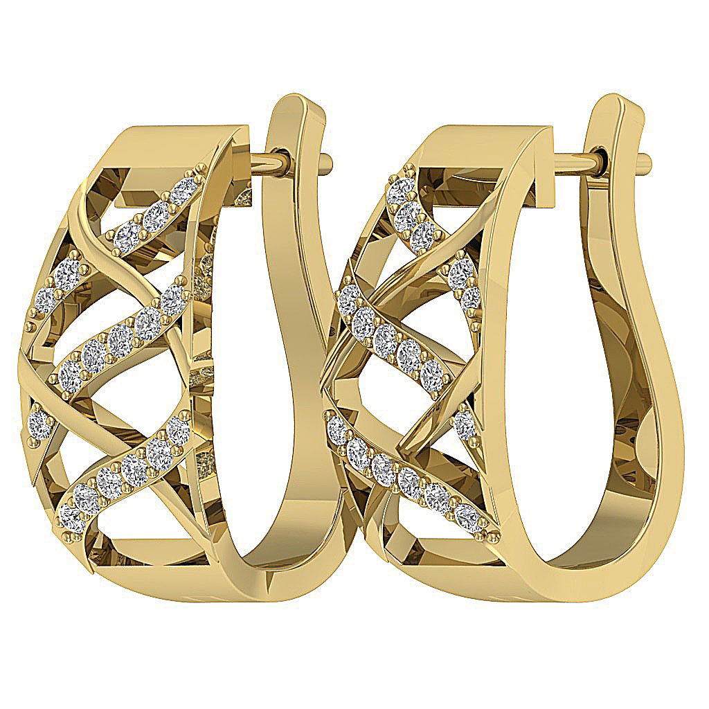 14kYellowGoldNaturalDiamondPaveSetEarring