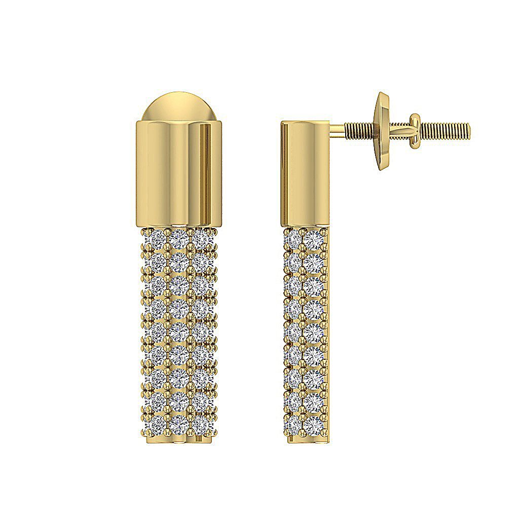 Fashion Anniversary Earrings Round Diamond VVS1/VS1/SI1/I1 G 0.40 Ct 18k/14k Solid Gold Prong Set