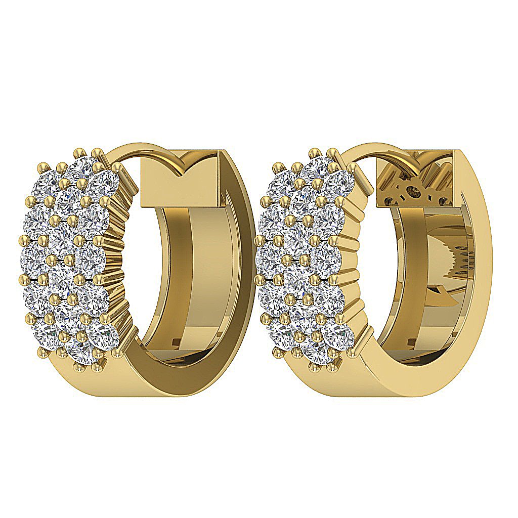 14k Yellow Gold Natural Cut Diamond Earring