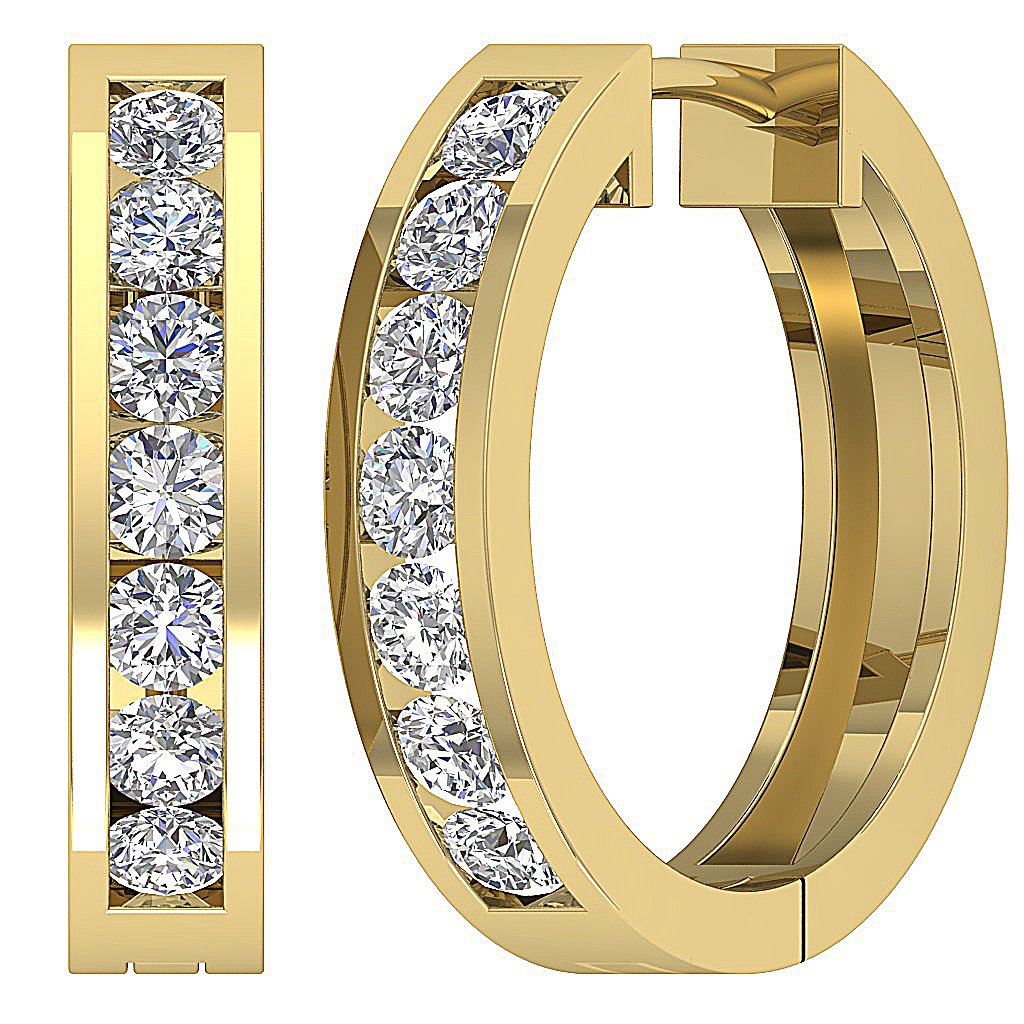 14k Yellow Gold Genuine Cut Diamond Earring