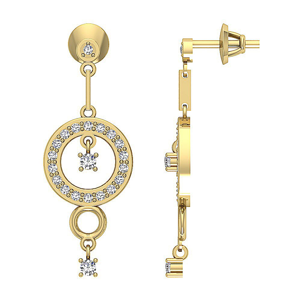 14kYellowGoldNaturalCutDiamondEarring