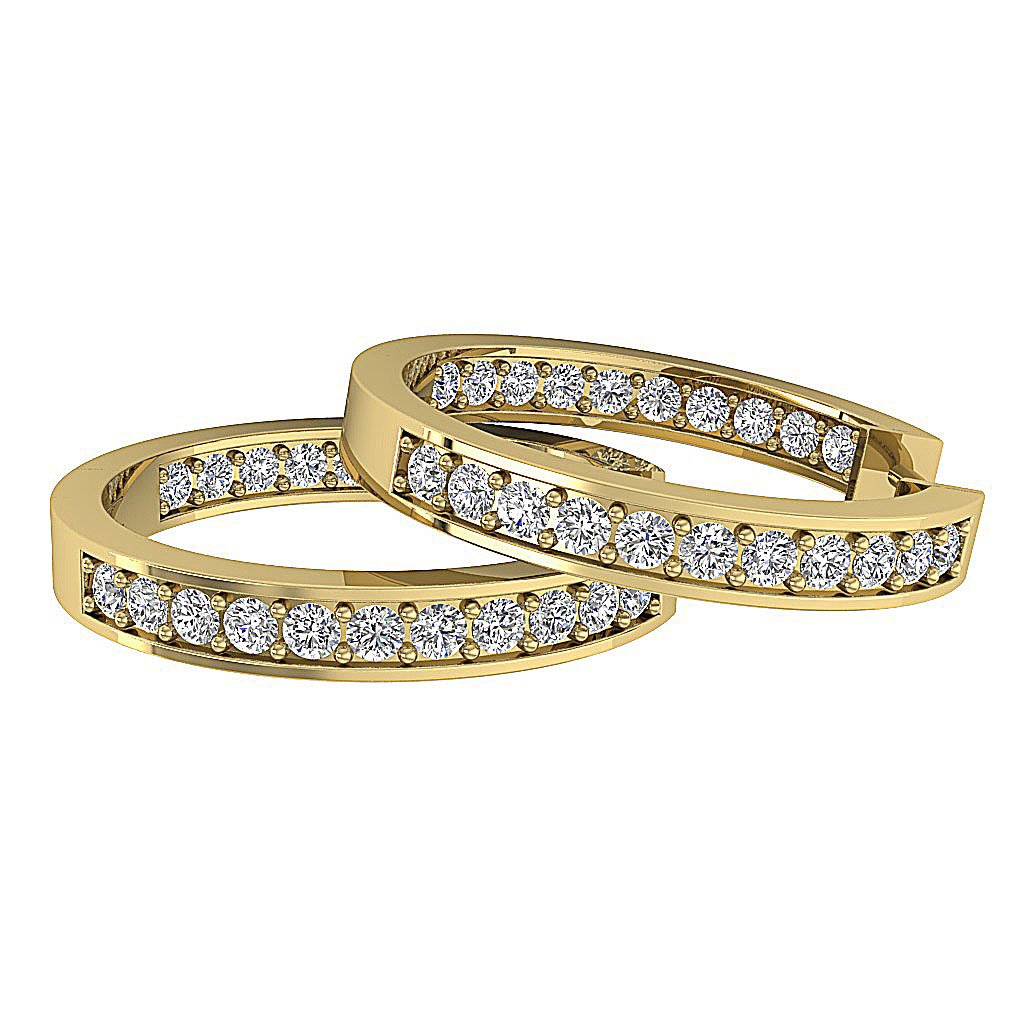 14kGoldRoundCutDiamondHoopsEarring