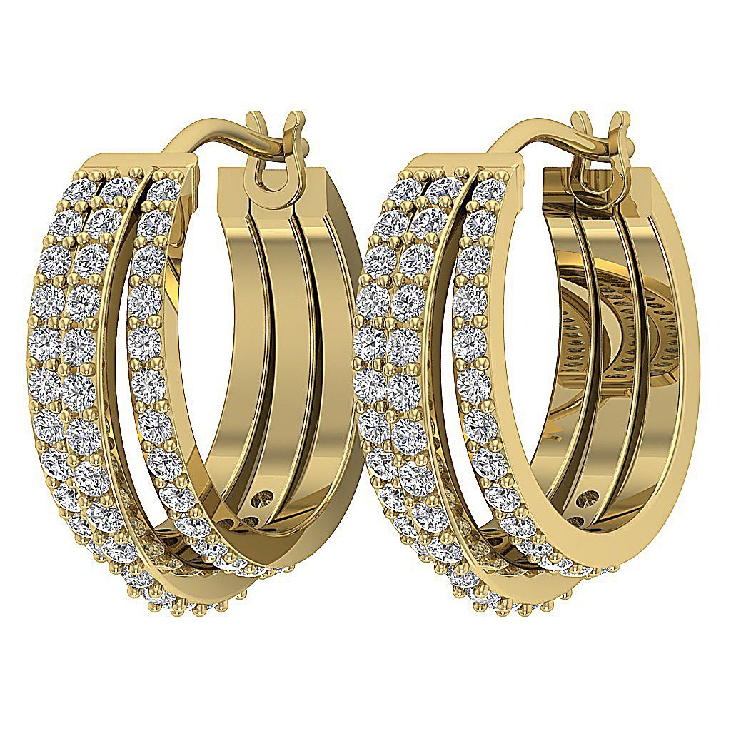 14kYellowGoldNaturalCutDiamondProngSetEarring