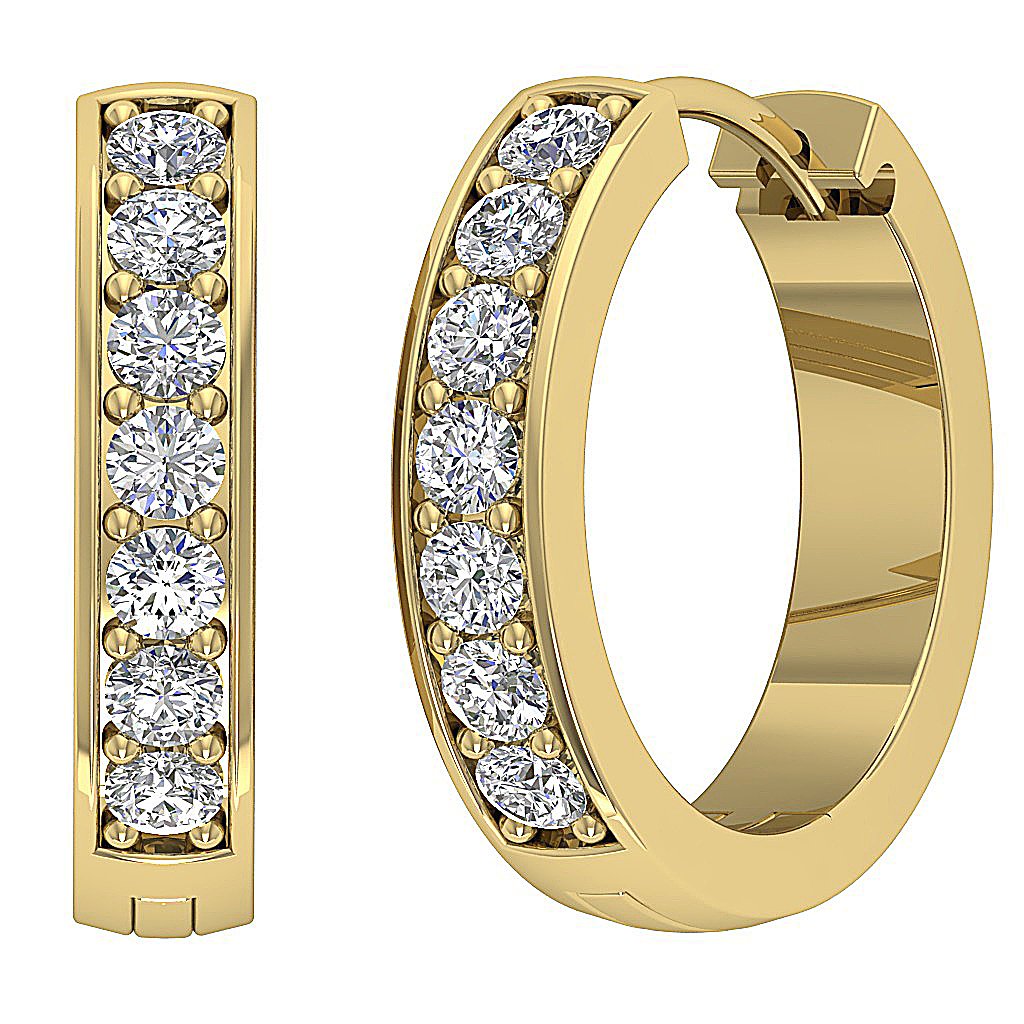 14kYellowGoldSmallHoopsAnniversaryEarring