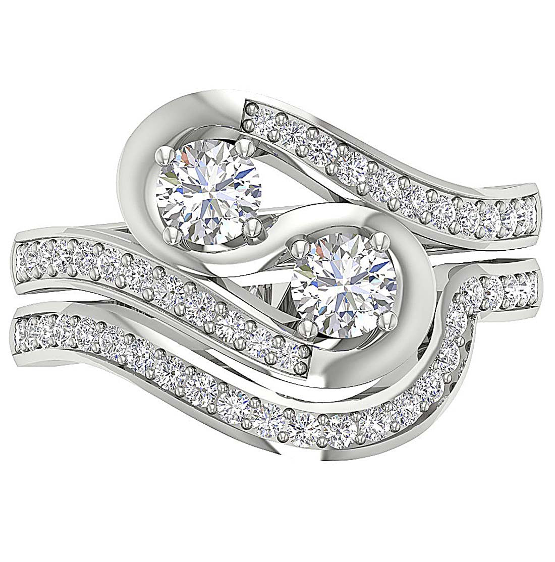 SI1 G 1.30 Ct Genuine Round Diamond Forever Us Two Stone Bridal Anniversary Ring 14k Rose Gold Appraisal