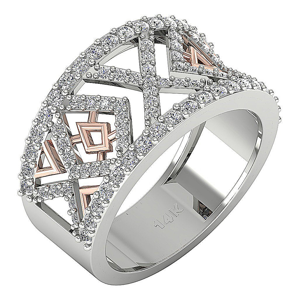 Round Diamond Anniversary Ring SI1 G 1.00 Ct 14k Solid Gold Prong Set 11.60 MM