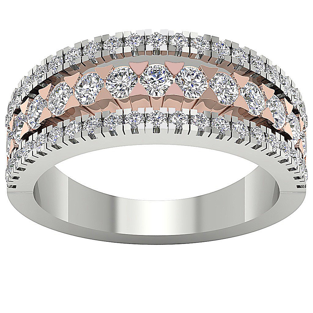 14K Solid Gold Designer Anniversary Ring Round Diamond I1 G 2.00 Ct Prong Set 8.65 MM