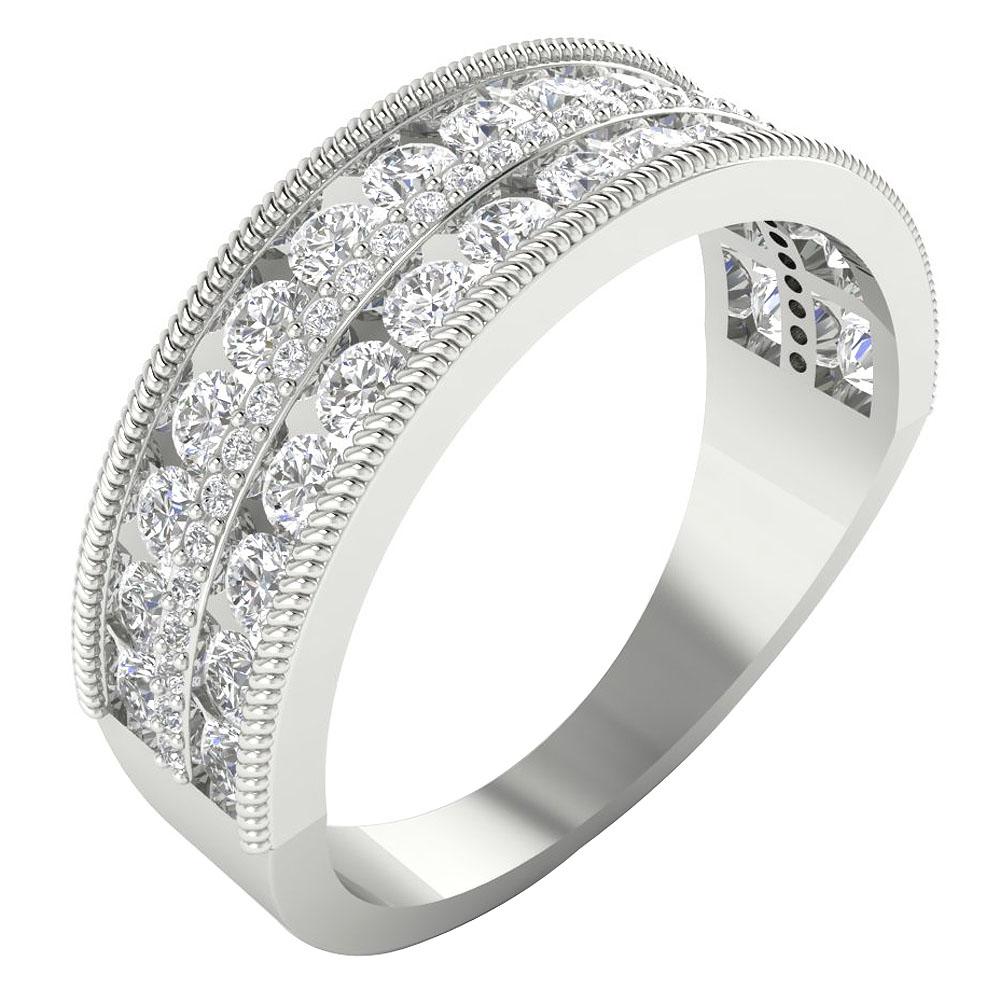 Designer Wedding Ring14k White Yellow Rose Gold I1 G 1.550 Ct