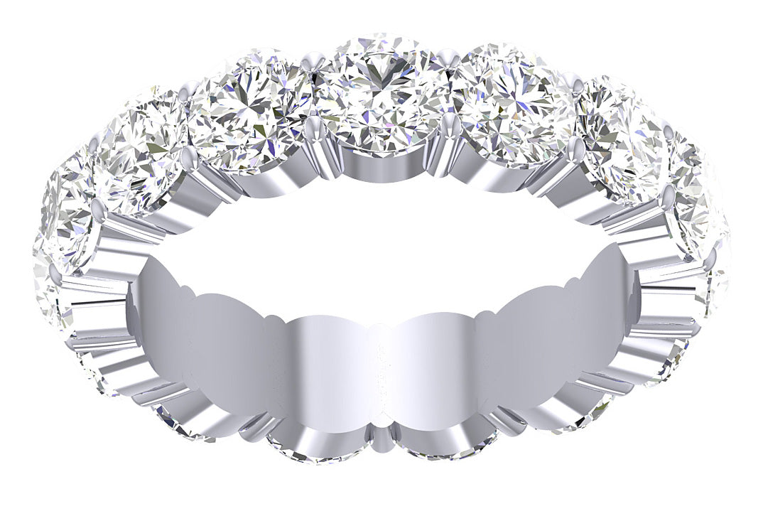 Round Cut Diamond Eternity Band Prong Set I1 G 4.00 Carat 14K Solid White Gold