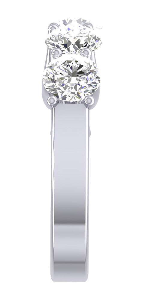 2.50 Carat Five Stone Engagement Wedding Ring SI1 G Round Cut Diamond 14K Gold