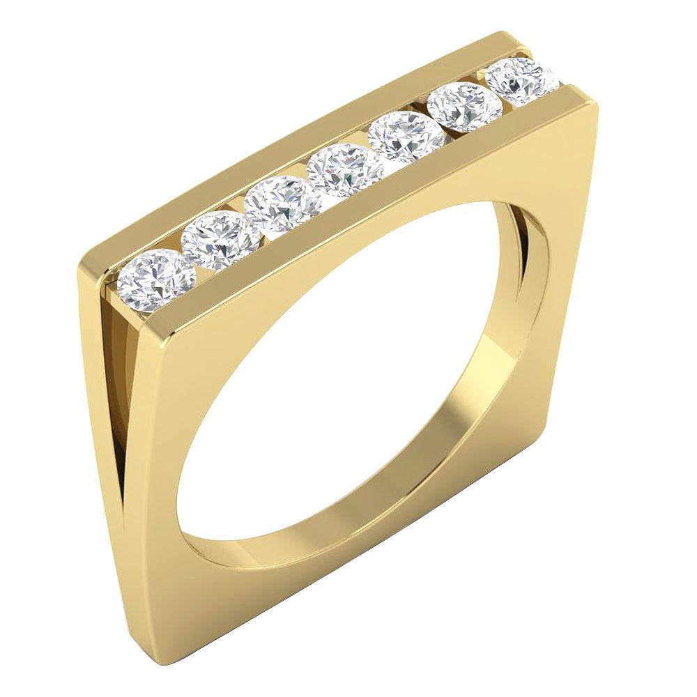 Channel Set 14K White Yellow Rose Designer Fashion Engagement Ring Natural Diamond SI1 G 0.70 Ct