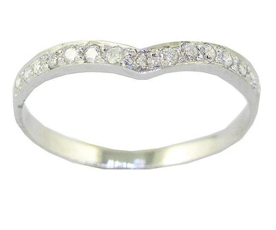 14k White Yellow Rose Gold Petite Wedding Ring I1 G 0.20 Carat Natural Round Diamond Pave Set 2.60MM