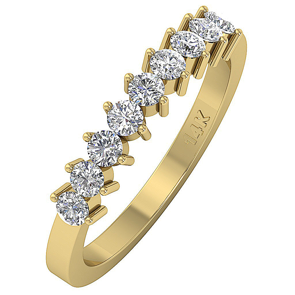 Wedding Ring Genuine Diamond I1 G 0.70 Ct 14K Solid Gold Prong Set