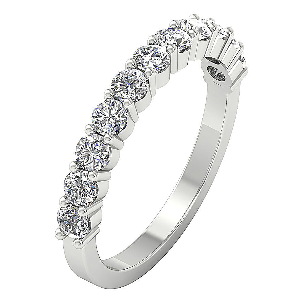 Anniversary Ring Round Diamond I1 G 1.15 Ct 14K White Gold Prong Set