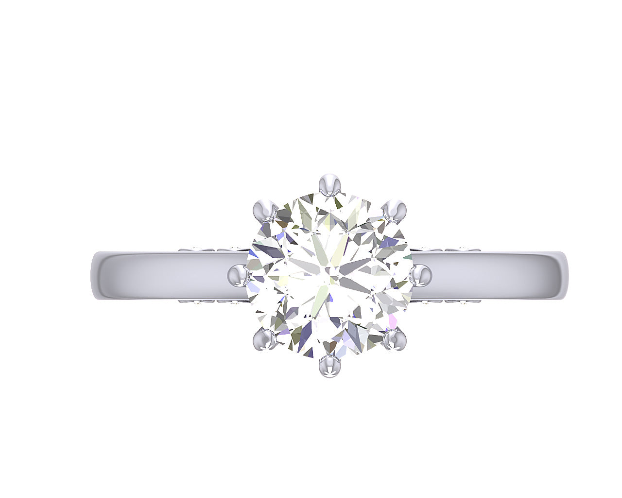 Big Solitaire Round Cut Diamond Engagement Ring I1 G 1.60 Carat 14K Solid Gold