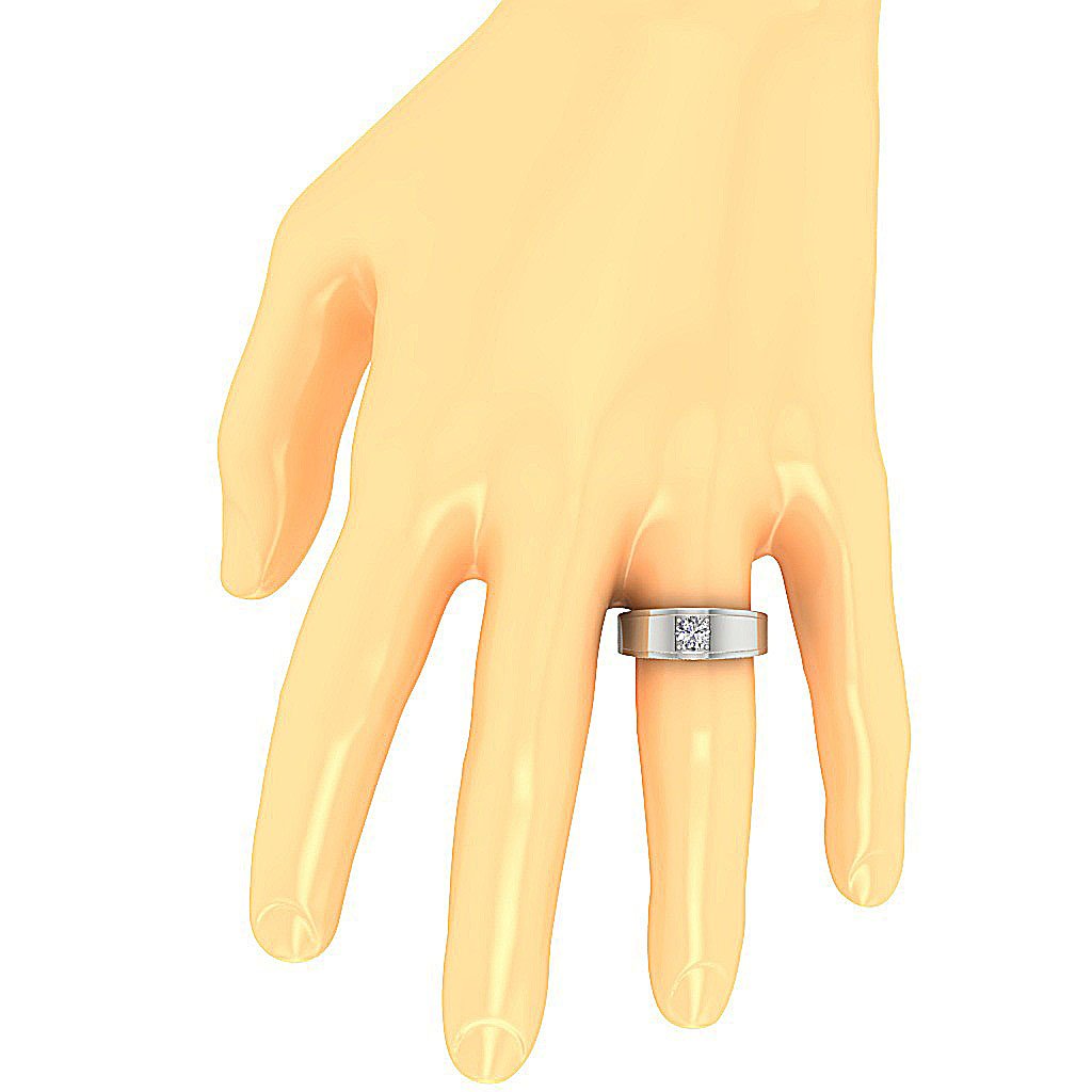 Natural Diamond Men Solitaire Engagement Ring 14k Solid Gold SI1/I1 G 0.50 Ct Prong Set 7.45 MM