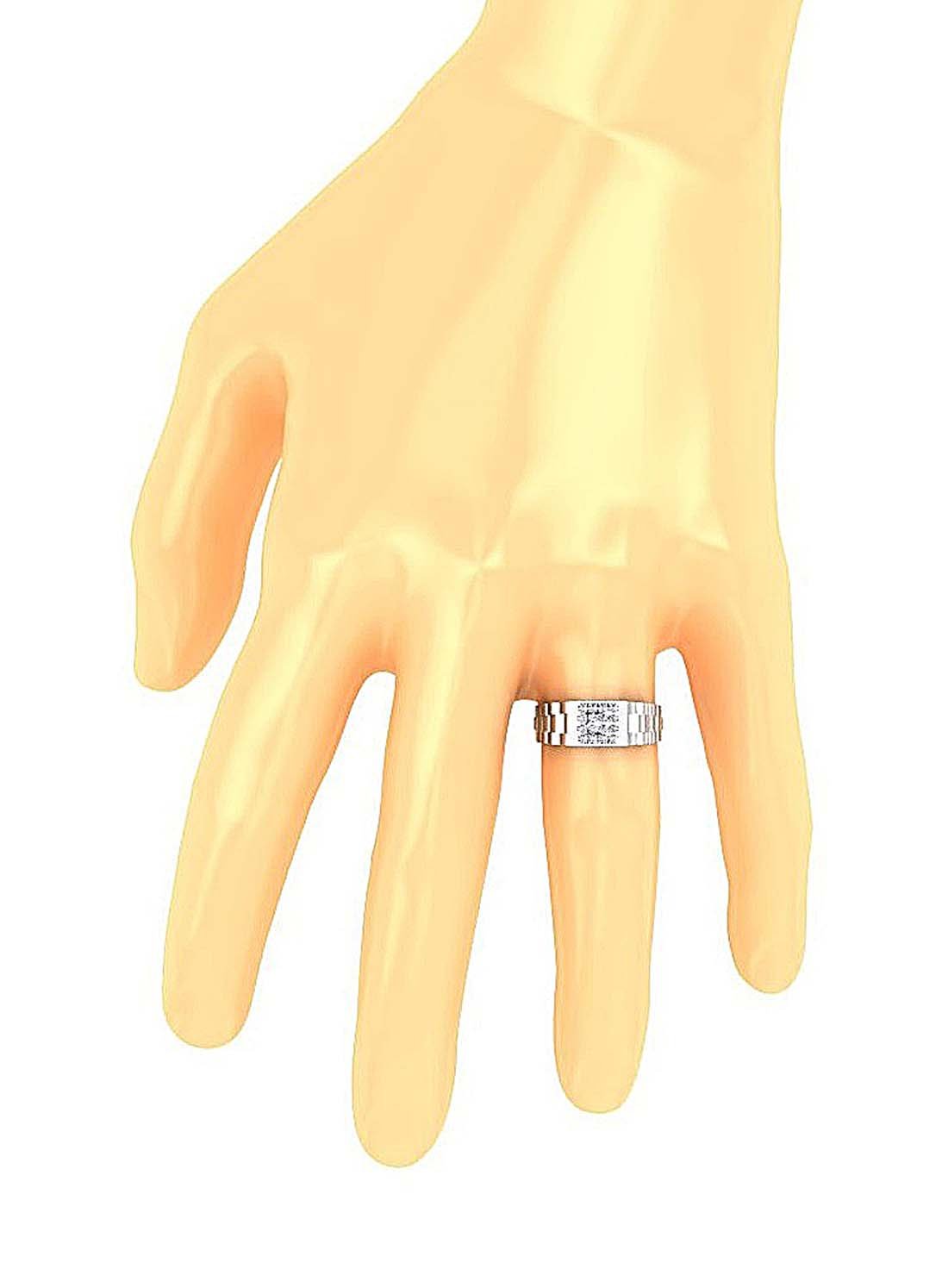 Mens Wedding Ring SI1/I1 G 0.55Ct 14k Solid Gold Round Diamond Prong Set Width 9.10MM
