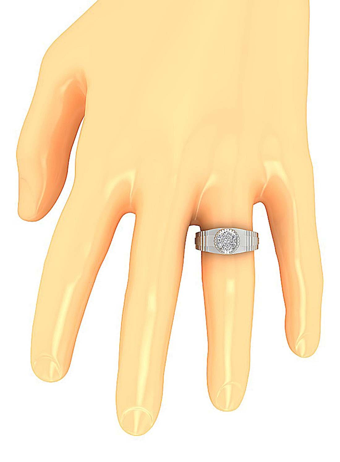 14k Solid Gold SI1/I1 G 0.50Ct Mens Anniversary Ring Natural Diamond Prong Set Width 10.00MM