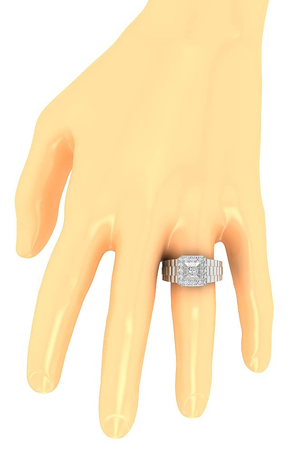14k Yellow Gold SI1/I1 G 0.90 Ct Men Solitaire Anniversary Ring Round Diamond Bezel Set 11.85 MM