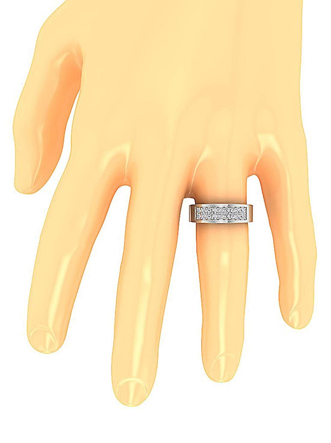 SI1/I1 G 0.75Ct 14k Solid Gold Natural Diamond Mens Engagement Ring Prong Set Width 7.20MM
