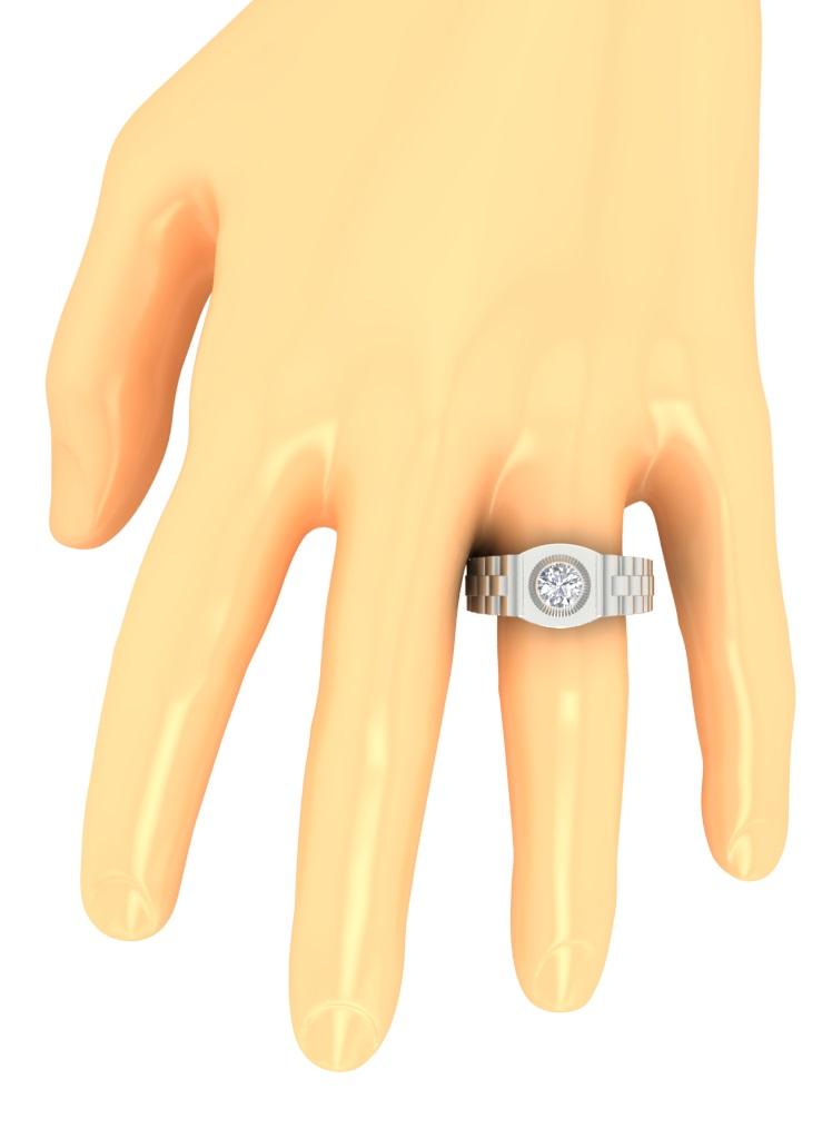 SI1/I1 G 0.75Ct 14k Yellow Gold Men Solitaire Wedding Ring Genuine Diamond Bezel Set