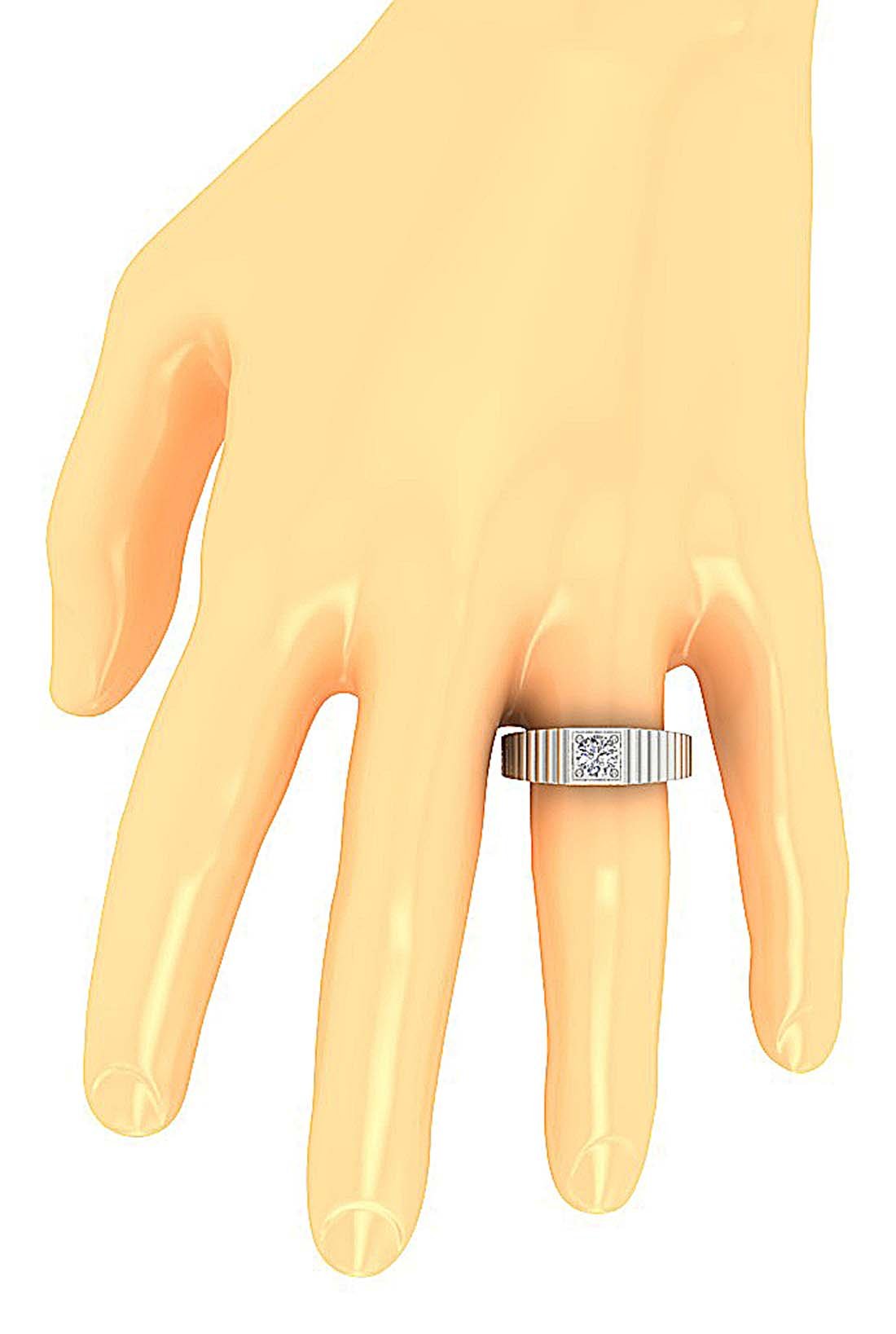 Men Solitaire Anniversary Ring Round Diamond SI1/I1 G 0.55 Ct 14k Solid Gold Prong Set